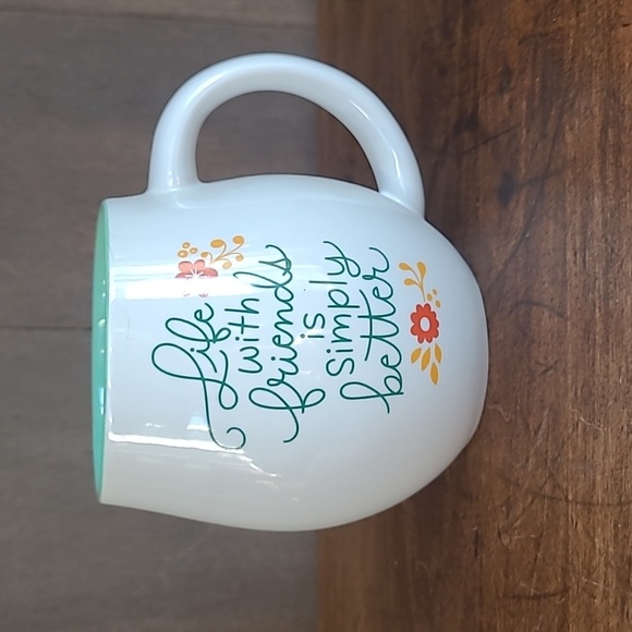 EUC Hallmark Inspirational Coffee Mug "Life with Friends" White/Green Coffee Cup - Picture 1 of 8
